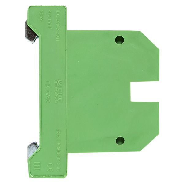 Колодка клеммная ЕК-6/40 JXB земля цвет желто-зеленый