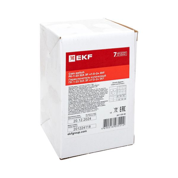 Переключатель кулачковый ПК-1-23 3П 32А "1-0-2" EKF pk-1-23-32