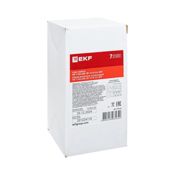 Переключатель кулачковый ПК-1-43 3П 63А "1-0-2" EKF pk-1-43-63