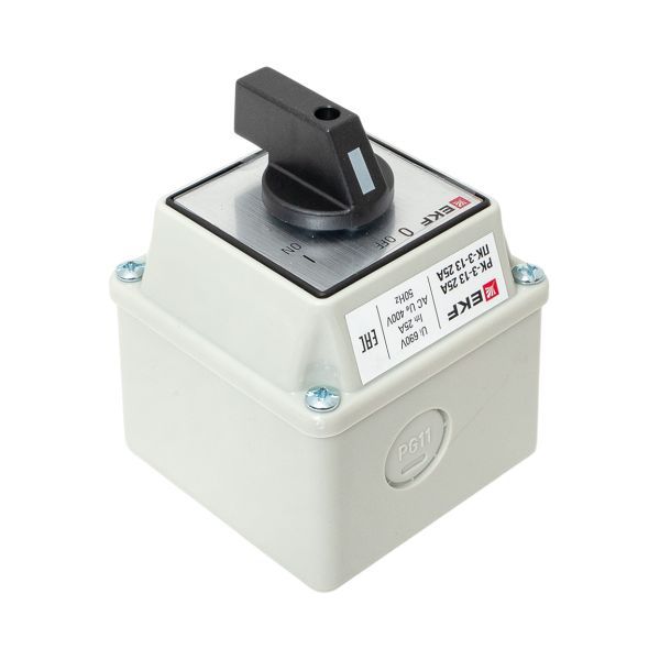 Переключатель кулачковый ПК-3-13 3П 25А "ВКЛ-ВЫКЛ" IP54 EKF pk-3-13-25