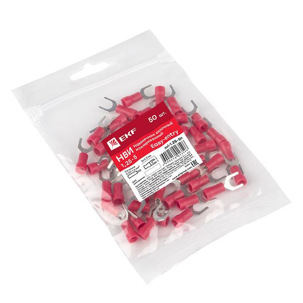 Наконечник вилочный изолированный НВИ 1.25-5 (уп.50шт) EKF nvi-1.25-5n