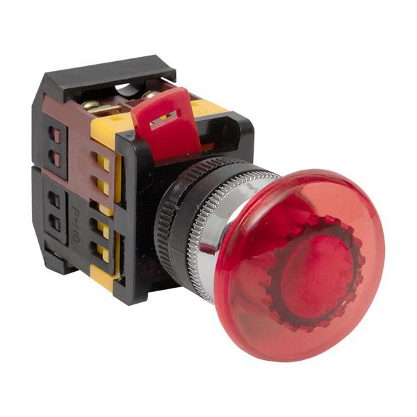 Кнопка AELA-22 "Грибок" красн. с подсветкой NO+NC 220В EKF pbn-aela-1r-220