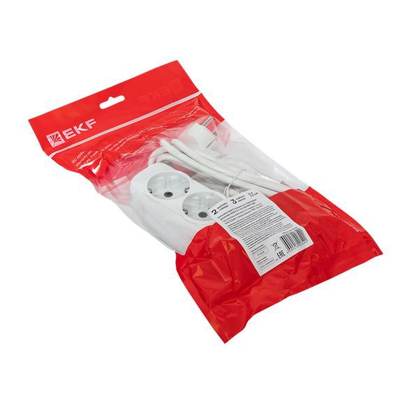 Удлинитель 2х3м с заземл. 16А IP20 "Эксперт" 3.5кВт з/к ПВС 3х1 EKF UBA16-310-2-03