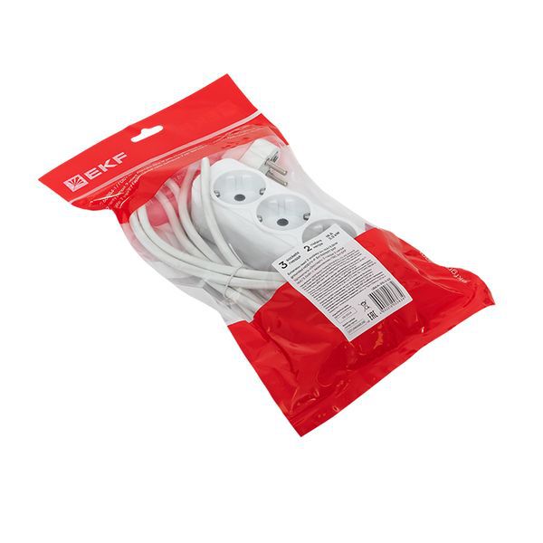 Удлинитель 3х2м с заземл. 16А IP20 "Эксперт" 3.5кВт з/к ПВС 3х1 EKF UBA16-310-3-02