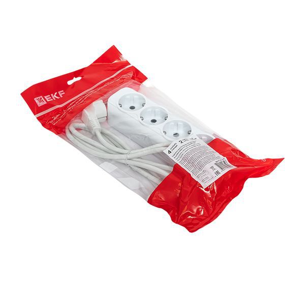 Удлинитель 4х2м с заземл. 16А IP20 "Эксперт" 3.5кВт з/к ПВС 3х1 EKF UBA16-310-4-02