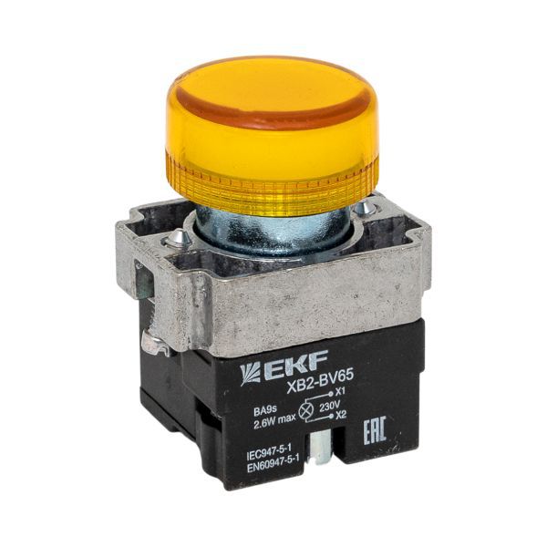Лампа сигнальная BV65 желт. EKF xb2-bv65