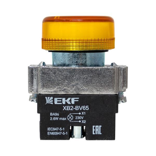 Лампа сигнальная BV65 желт. EKF xb2-bv65