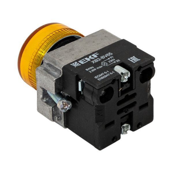 Лампа сигнальная BV65 желт. EKF xb2-bv65