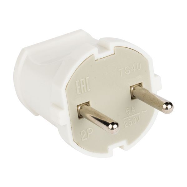 Вилка прямая без заземл. бел. 6А 250В EKF AVP6-10