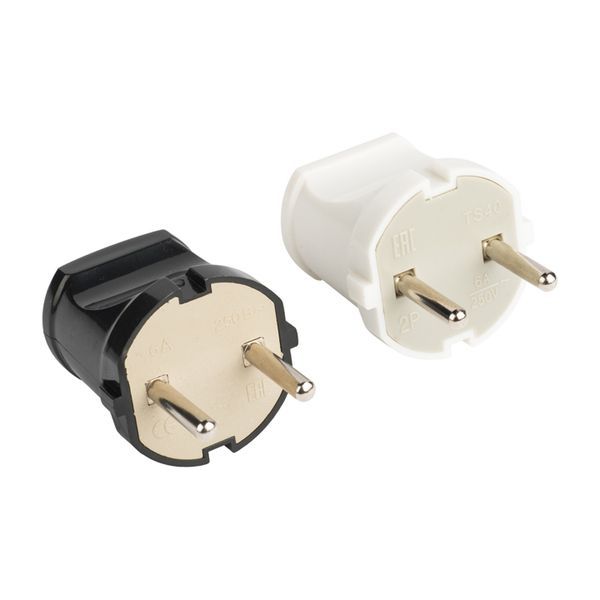 Вилка прямая без заземл. бел. 6А 250В EKF AVP6-10