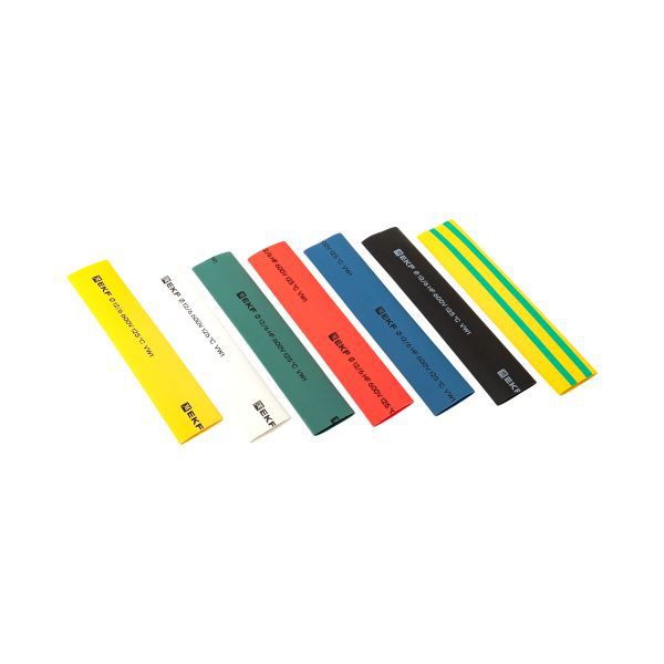 Набор трубок термоусадочных ТУТ нг тонкостен. 12/6 (7 цветов по 3шт 100мм) EKF tut-n-12