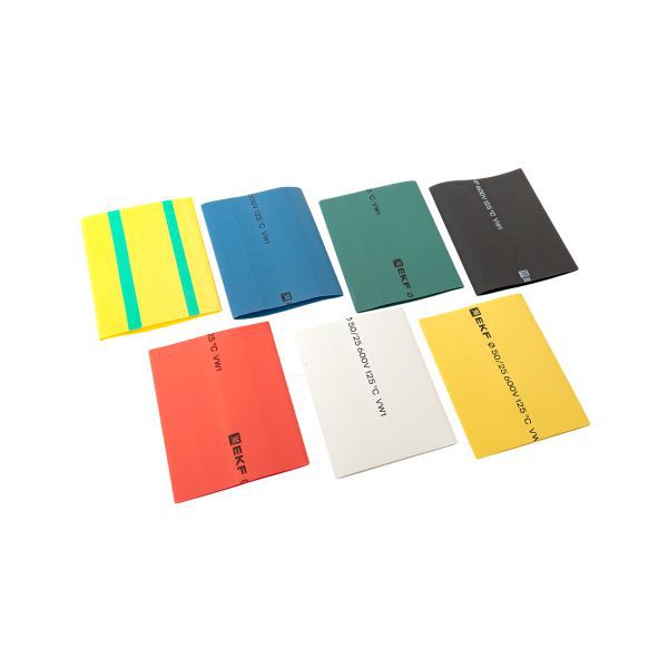 Набор трубок термоусадочных ТУТ нг тонкостен. 50/25 (7 цветов по 3шт 100мм) EKF tut-n-50