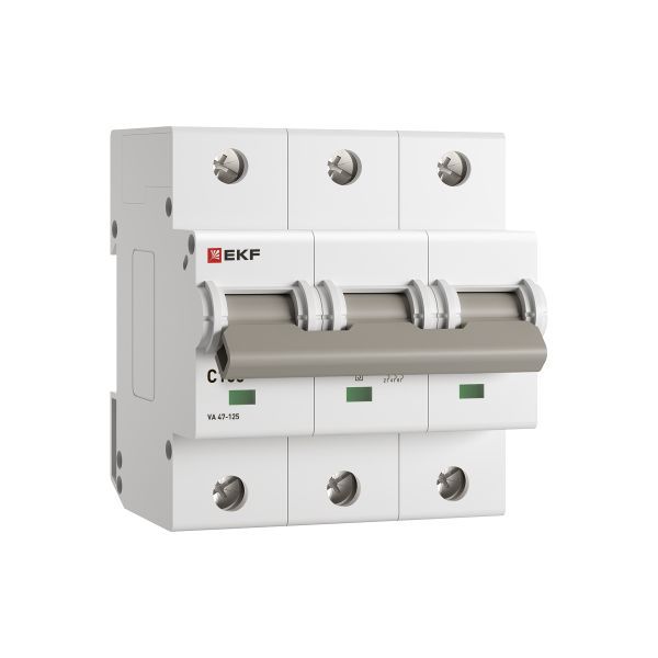 Выключатель автоматический модульный 3п C 100А 15кА ВА 47-125 PROxima EKF mcb47125-3-100C
