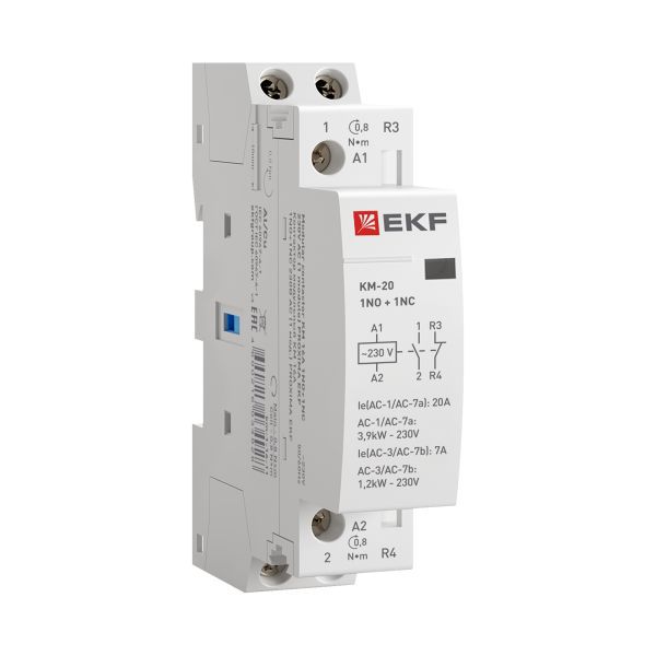 Контактор модульный КМ 20А NО+NC (1 мод.) EKF km-1-20-11