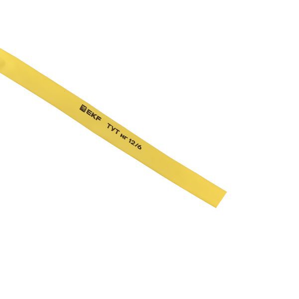 Трубка термоусадочная ТУТ нг 12/6 желт. (уп.100м) EKF tut-12-y