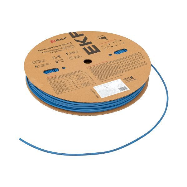 Трубка термоусадочная ТУТ нг 2/1 син. (уп.200м) EKF tut-2-g