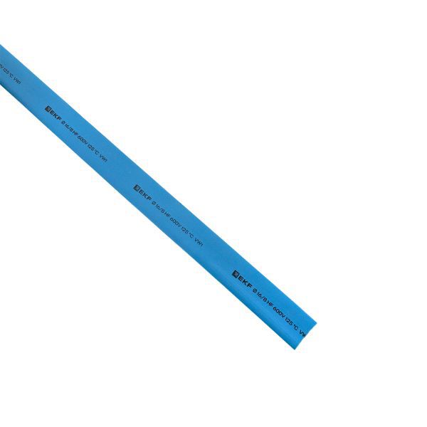 Трубка термоусадочная ТУТ нг 16/8 син. (уп.100м) EKF tut-16-g