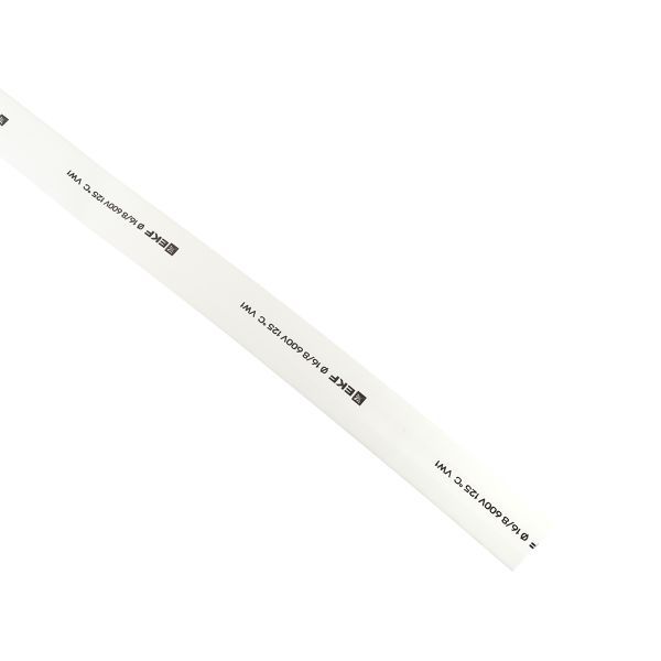 Трубка термоусадочная ТУТ нг 16/8 бел. (уп.100м) EKF tut-16-w