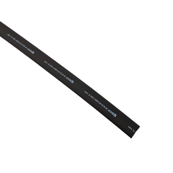 Трубка термоусадочная ТУТ нг 12/6 черн. (уп.100м) EKF tut-12-b