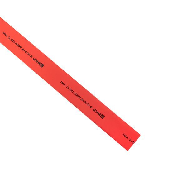 Трубка термоусадочная ТУТ нг 16/8 красн. (уп.100м) EKF tut-16-r