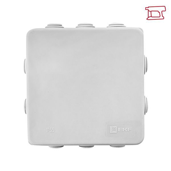 Коробка распаячная КМР-030-014 наружная с крышкой 100х100х55 АБС 8 мембранных вводов IP54 EKF plc-kmr-030-014