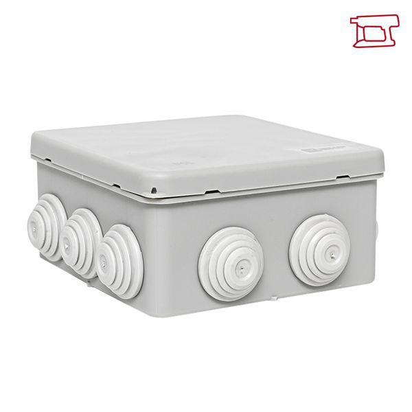 Коробка распаячная КМР-030-014 наружная с крышкой 100х100х55 АБС 8 мембранных вводов IP54 EKF plc-kmr-030-014