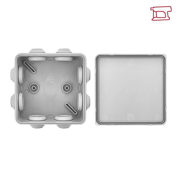 Коробка распаячная КМР-030-031 наружная с крышкой 80х80х50 АБС 7 мембранных вводов IP54 EKF plc-kmr-030-031