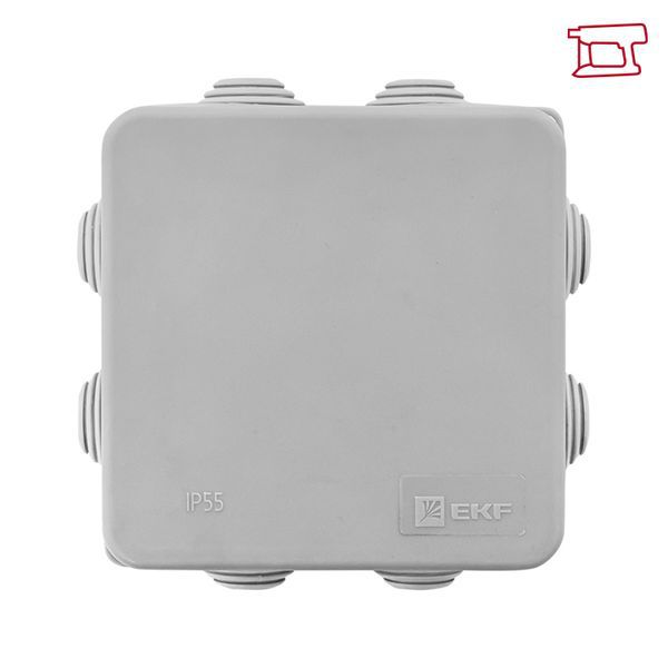 Коробка распаячная КМР-030-031 наружная с крышкой 80х80х50 АБС 7 мембранных вводов IP54 EKF plc-kmr-030-031