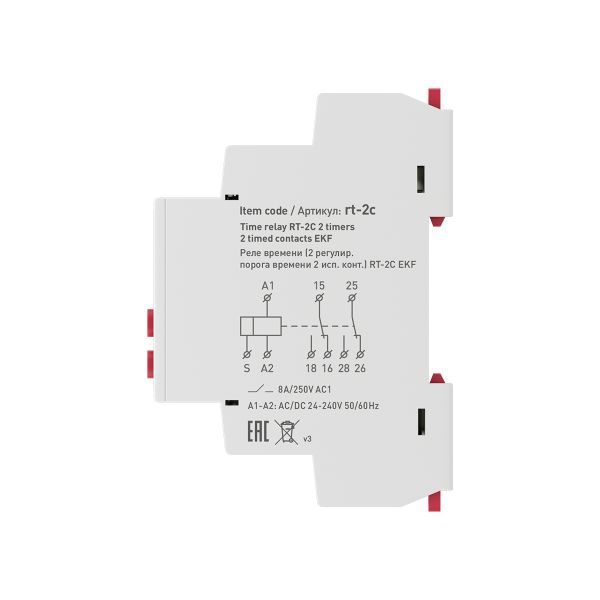 Реле времени RT-2C (2 регулир. порога вр. 2 исп. конт.) EKF rt-2c