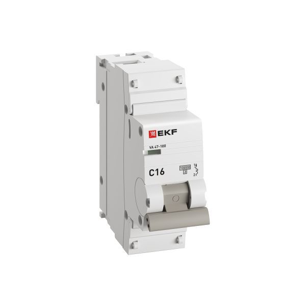Выключатель автоматический модульный 1п C 16А 10кА ВА 47-100 PROxima EKF mcb47100-1-16C-pro