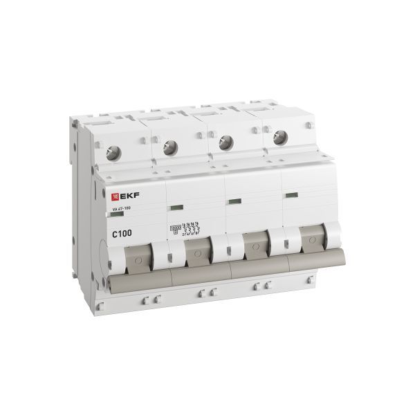 Выключатель автоматический модульный 4п C 100А 10кА ВА 47-100 PROxima EKF mcb47100-4-100C-pro