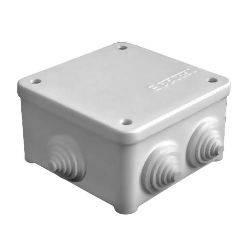 Коробка распределительная ОП 85х85х45мм IP54 7 выходов 3 гермоввода крышка на винтах сер. Epplast 130112