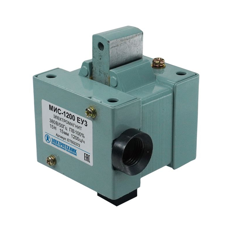 Электромагнит МИС-1200 ЕУ3 380В толкающее исп. ПВ 100% IP20 с жесткими выводами Электротехник ET502272