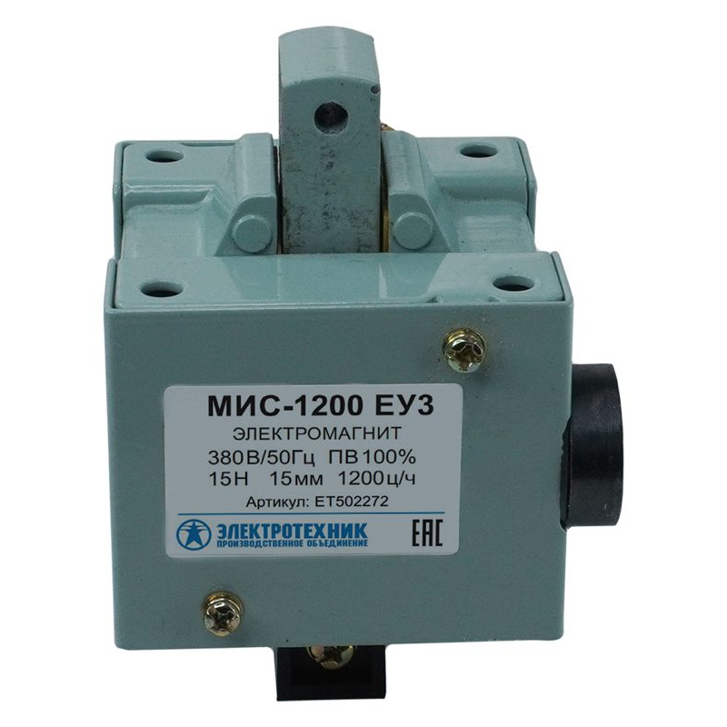 Электромагнит МИС-1200 ЕУ3 380В толкающее исп. ПВ 100% IP20 с жесткими выводами Электротехник ET502272