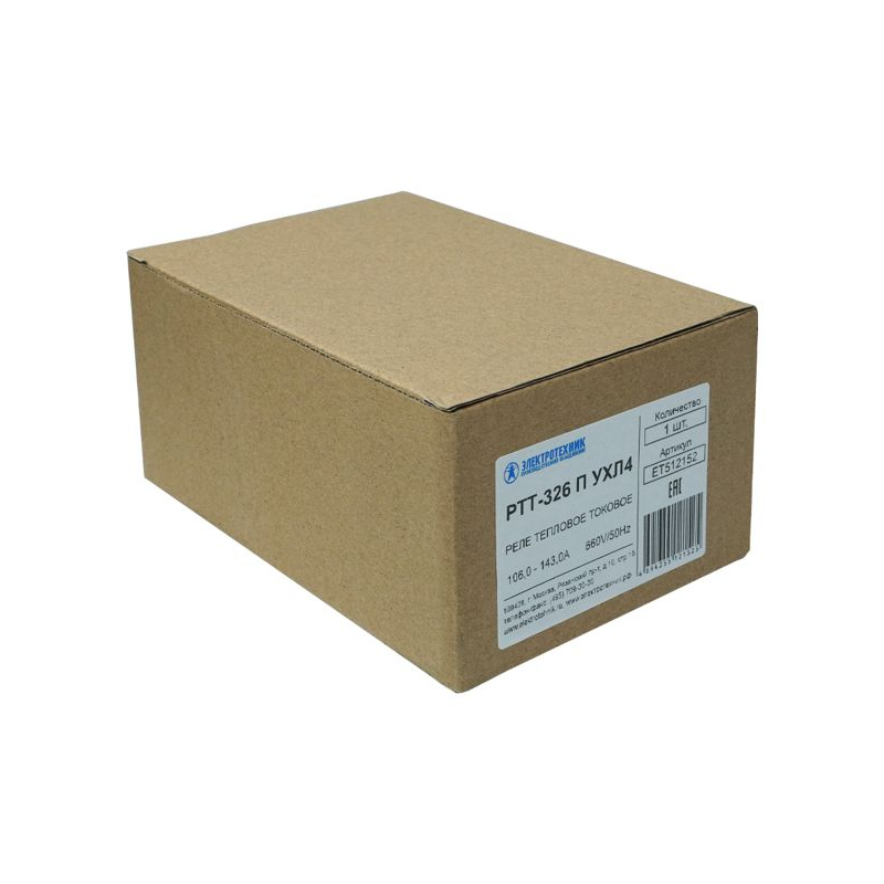 Реле РТТ-326 П УХЛ4 125А 106.0-143.0А 660В/50Гц 1з+1рЭлектротехник ET512152