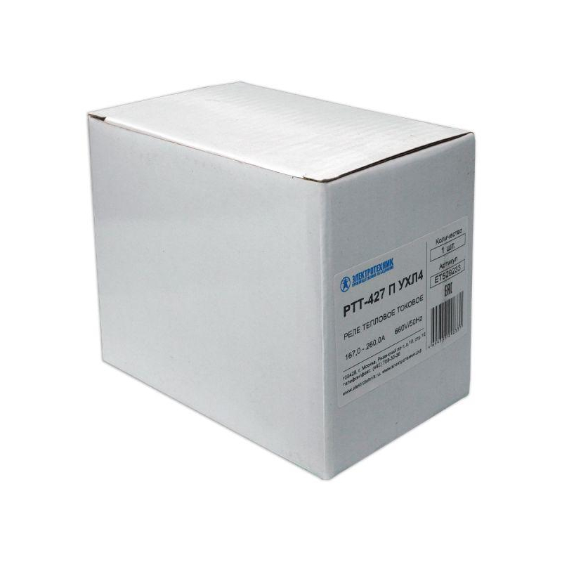 Реле тепл. РТТ-326 П УХЛ4 исп.2(ЭК) 260А 167.0-260.0А 660В/50Гц 1з+1р ручной возврат IP00 Электротехник ET529233