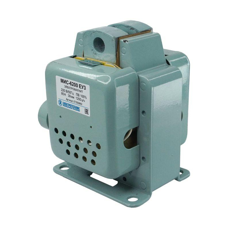 Электромагнит МИС-6200 ЕУЗ 220В толкающее исп. ПВ-100% IP20 c жесткими выводами Электротехник ET053662