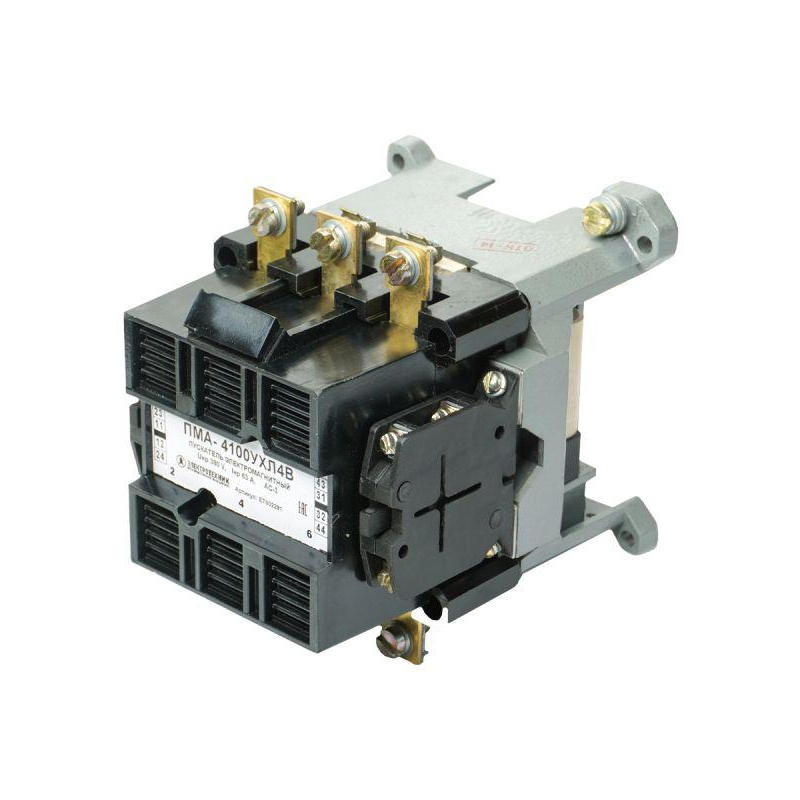 Пускатель электромагнитный ПМА-4100 УХЛ4 В 380В/50Гц 2з+2р 63А нереверсивный без реле IP00 Электротехник ET002281