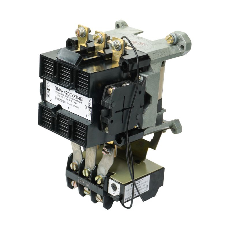 Пускатель электромагнитный ПМА 4200 УХЛ4 В 380В/50Гц 2з+2р 63А нереверс. с реле РТТ-221П 53.5-63.0А IP00 Электротехник ET001541