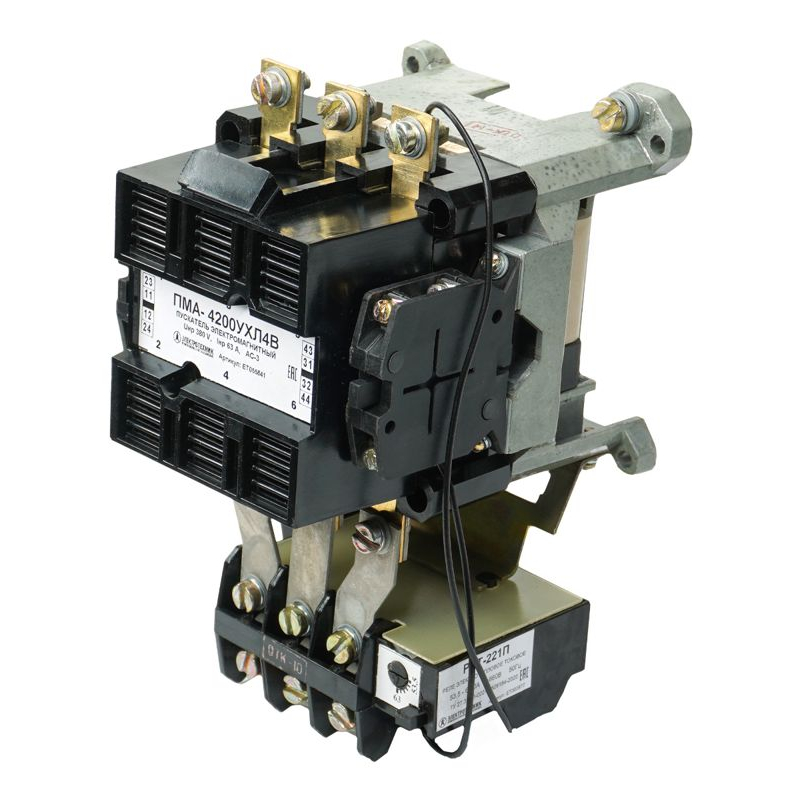 Пускатель электромагнитный ПМА 4200 УХЛ4 В 110В/50Гц 2з+2р 63А нереверсивный с реле РТТ-221П 53.5-63А IP00 Электротехник ET055841