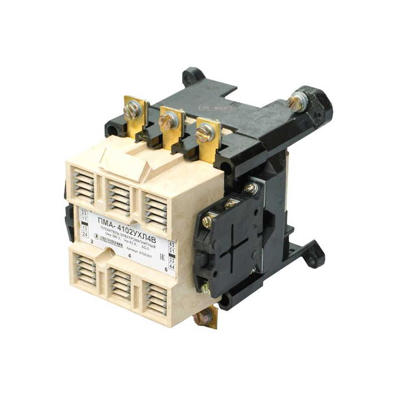 Пускатель электромагнитный ПМА-4102 220В 2з+2р 63А нереверс. без реле IP00 Электротехник ET001937