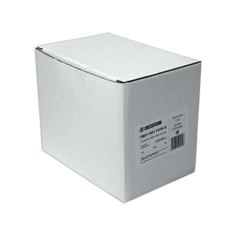 Пускатель магнитный ПМЛ-1501 220В/50Гц 2р 10А реверсивный без реле IP00 Электротехник ET515394