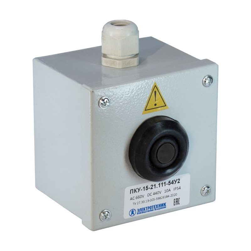 Пост кнопочный ПКУ 15-21.111 54 У2 (КЕ081/2 (1з+1р) черн. + PG-13.5) Электротехник ET008510