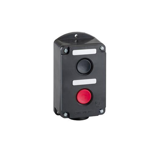 Пост кнопочный ПКЕ 222-2 У2 10А 660В 2 элемента черн. и красн. цилиндр накладной IP54 пост управления Электротехник ET519076