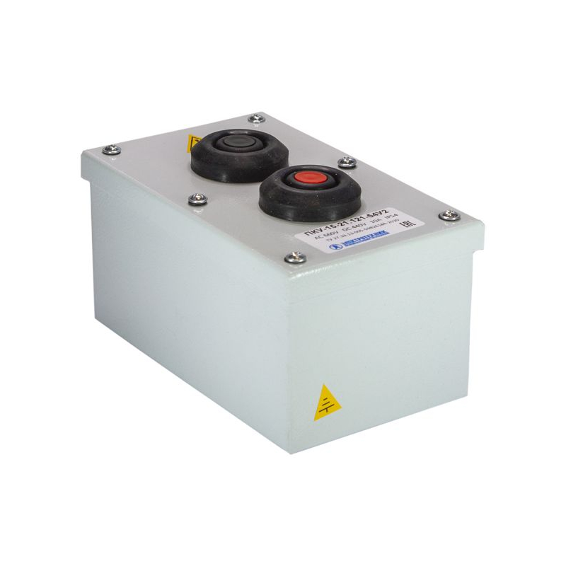 Пост кнопочный ПКУ-15-21.121-54 У2 (1хКЕ081/2(1з+1р) черн. + 1хКЕ081/2(1з+1р) красн. + PG-19) пост управ. Электротехник ET008513