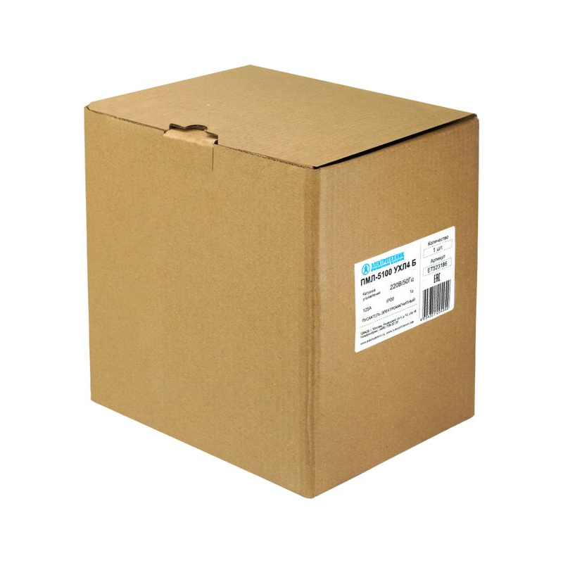 Пускатель электромагнитный ПМЛ-5100 УХЛ4 Б 220В/50Гц 1з 125А нереверсивный без реле IP00 Электротехник ET523186