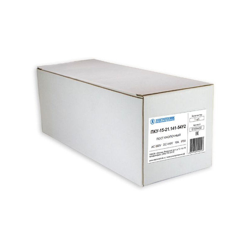 Пост кнопочный ПКУ 15-21.141-54 У2 (2хКЕ081/2 (1з+1р) черн. + 2хКЕ081/2 (1з+1р) красн. + PG-21) пост управления Электротехник ET054492