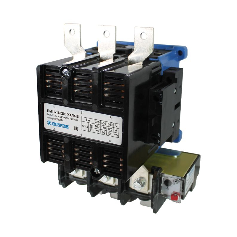 Пускатель магнитный ПМ 12-160200 УХЛ4 В 220В/50Гц 2з+2р 160А нереверсивный с реле РТТ-326 136-160А Электротехник ET504291