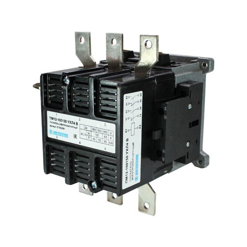 Пускатель магнитный ПМ 12-100150 УХЛ4 В 220В/50Гц 2з+2р 100А Электротехник ET502581