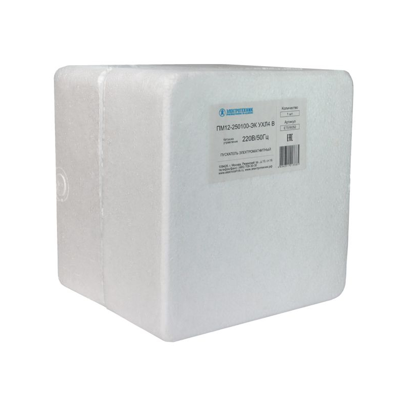 Пускатель магнитный ПМ 12-250100-ЭК УХЛ4 В 220В/50Гц 4з+2р 250А Электротехник ET516052